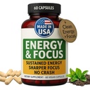 Green Regimen Energy & Focus Kapsler - Natural Nootrop Supplement for Sustained Mental Klarhed, Forbedret koncentration & Alerness - Ingen Crash, Vegan, Non- GMO - 60 Caps
