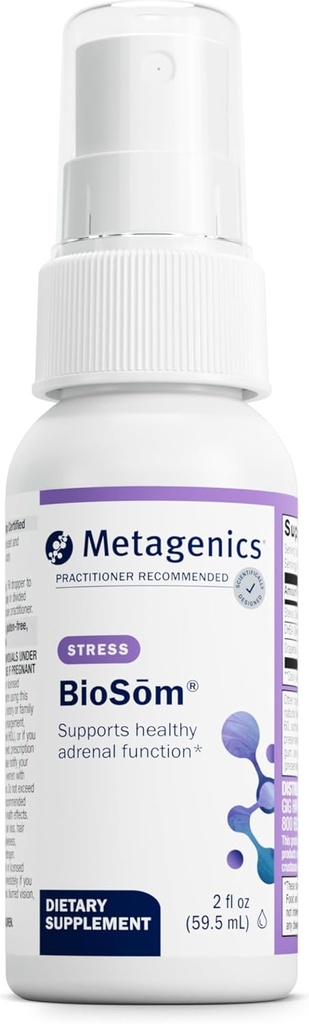 Metagenics BioSom - Liposomal DHEA Spray med Grapefrugt Extract & Stevia - Understøtter Hormone Balance, Stress & Energiniveauer * - Non- GMO, Gluten- Free, Vegan - GMP Certified Facility - 85 Serveringer