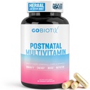 GOBIOTIX Postpartum Vitaminer til ammende mødre - Postnatal Amning Supplement med økologiske urter, mineraler, næringsstoffer til nye mødre og baby - Postpartum Essentials, ikke GMO, Vegan, 60 Caps