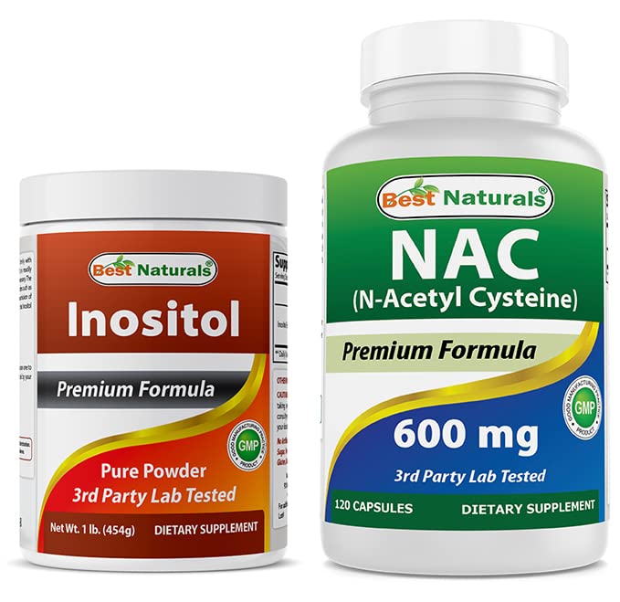Bedste Naturals Inositol Powder 1 Lb & NAC 600 mg