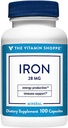 Den Vitamin Shoppe Iron 28G, Godt Absorberet Former for jern, Støtter immunsundhed & energiproduktion, Essential Mineral, En gang dagligt (100 kapsler)