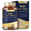 Totaria NAD Supplement for kvinder Mænd med nicotinamid riboside resveratrol, Quercetin, Betaine Boost NAD + Niveauer NAD Plus supplement til anti aging, energi, immunforsvar, Focus 120 kapsler