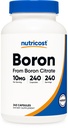 Nutricost Boron Kapsler 10mg, 240 Vegetariske Kapsler, Gluten fri og ikke-GMO