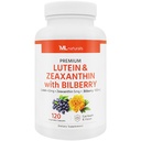 ML Naturals Premium Lutein & Zeaxanthin med Bilberry 120 Vegetabilske kapsler. Lutein 40 mg, Zeaxanthin 5 mg og Bilberry 100 mg. Premium Quality. Sunde øjne & Vision, NSF- Certified & cGMP- Compliant