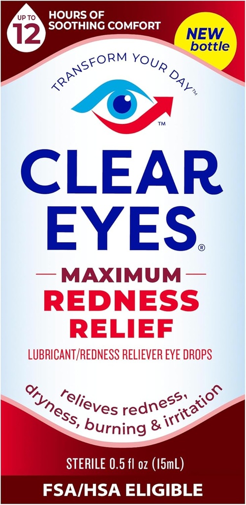 Clear Eyes against 124; Maximum Redness Relief Eye Drops