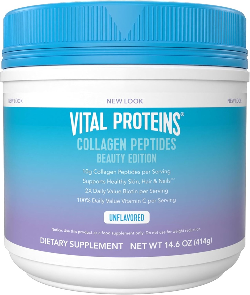 Vital Proteins Collagen Peptider Beauty Edition - 10g Collagen med Biotin, C-vitamin og zink. 14.6 oz