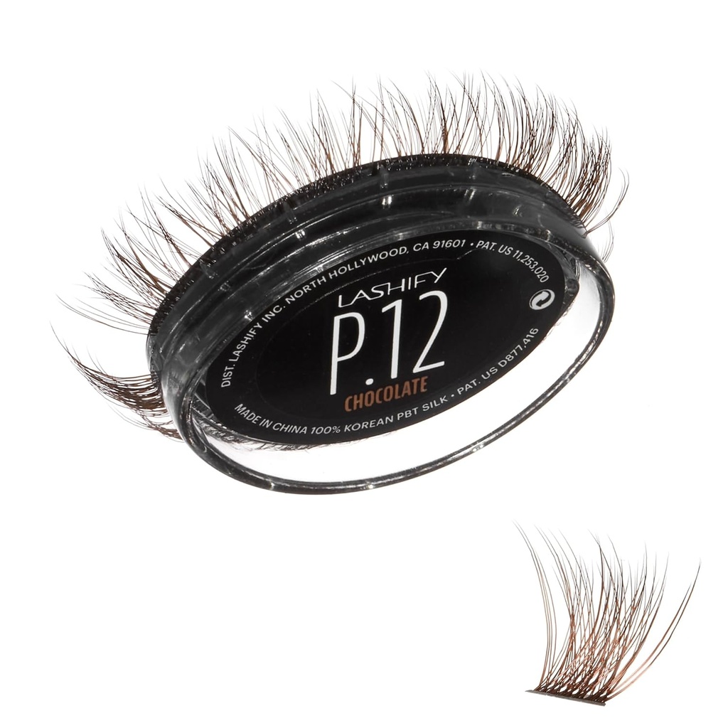 Lashify Plushy 12mm Gossamer Lasher i chokolade farve, Easy gør det, Falsk Lasher for en omfangsrig endnu stadig naturlige look