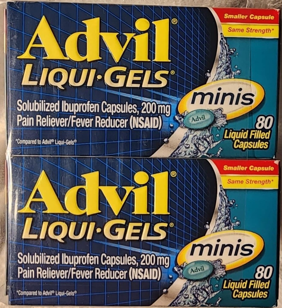 Advil Liqui- Gels Minis, 80 kapsler per flaske (3 flasker)