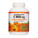 Naturlige faktorer, Kids tyggetabletter C 500 mg, understøtter immunforsvar, knogler, tænder og tandkød, tang Orange, 180 greve (pakke med 1)