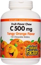 Naturlige faktorer, Kids tyggetabletter C 500 mg, understøtter immunforsvar, knogler, tænder og tandkød, tang Orange, 180 greve (pakke med 1)