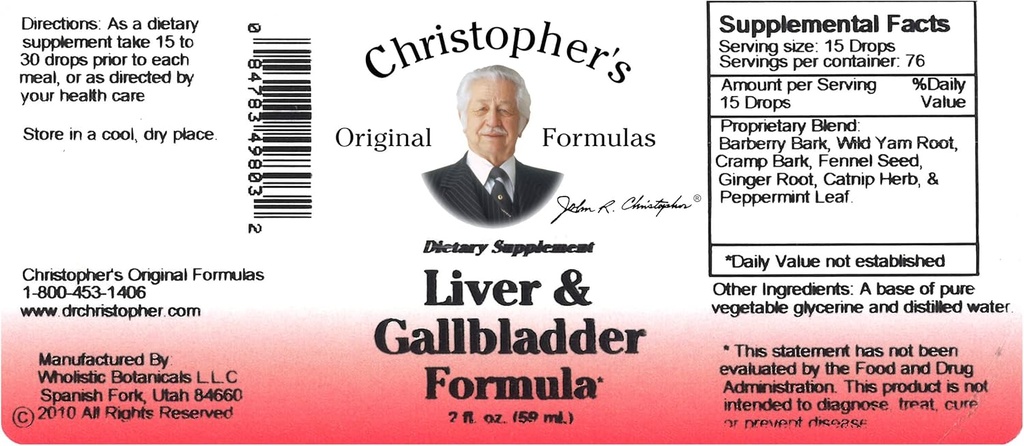 Christopher 's oprindelige formler lever & galdeblære Formel, urtetilskud til Detox & fordøjelsesstøtte, 2 fl oz