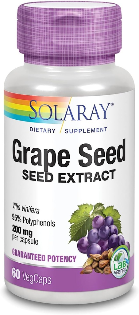 SOLARAY Grape Seed Extract 200 mg Plus Bioflavonoid Complex