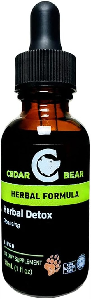 Cedar Bear - Herbal Detox a Liquid Herbal supplement Det er en dyb Detox oprydning, der hjælper Clear Organs og væv af miljøgifte 1 Fl Oz