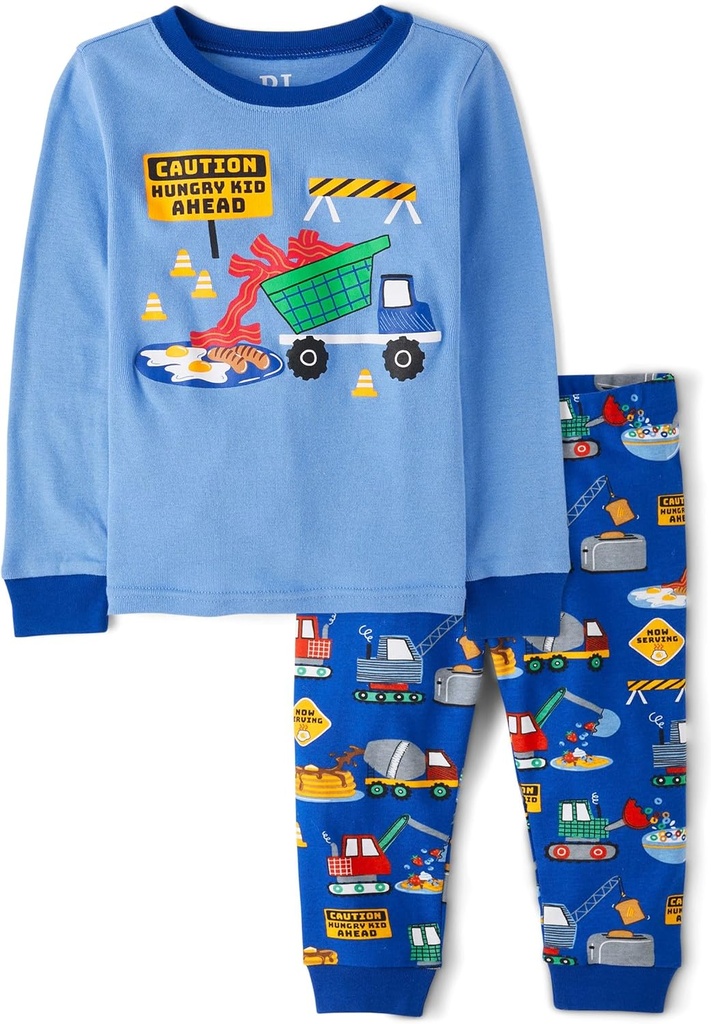 The Children 's Place baby boys Button Long Sleeve Top og Bucks Snug Fit 100% Cotton 2 Piece Pajama Set
