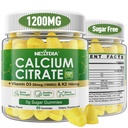 Calcium Citrate Gummies 1200mg med vitamin D3 K2, Chewable Calciumtilskud til kvinder & mænd, High Potency Support B0ne, Te * th, Styrke & immunforsvar, Mango Flavor, Non- GMO, Sukker Free, 120 Cts