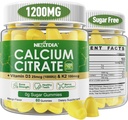 Calcium Citrate Gummies 1200mg med vitamin D3 K2, Chewable Calciumtilskud til kvinder & mænd, High Potency Support B0ne, Te * th, Styrke & immunforsvar, Mango Flavor, Non- GMO, Sukker Free, 120 Cts