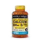 MASON NATURAL Fast Absorption Calcium med D3- vitamin - Styrker muskelfunktion, understøtter sunde knogler og samlet sundhed, 60 Softgels