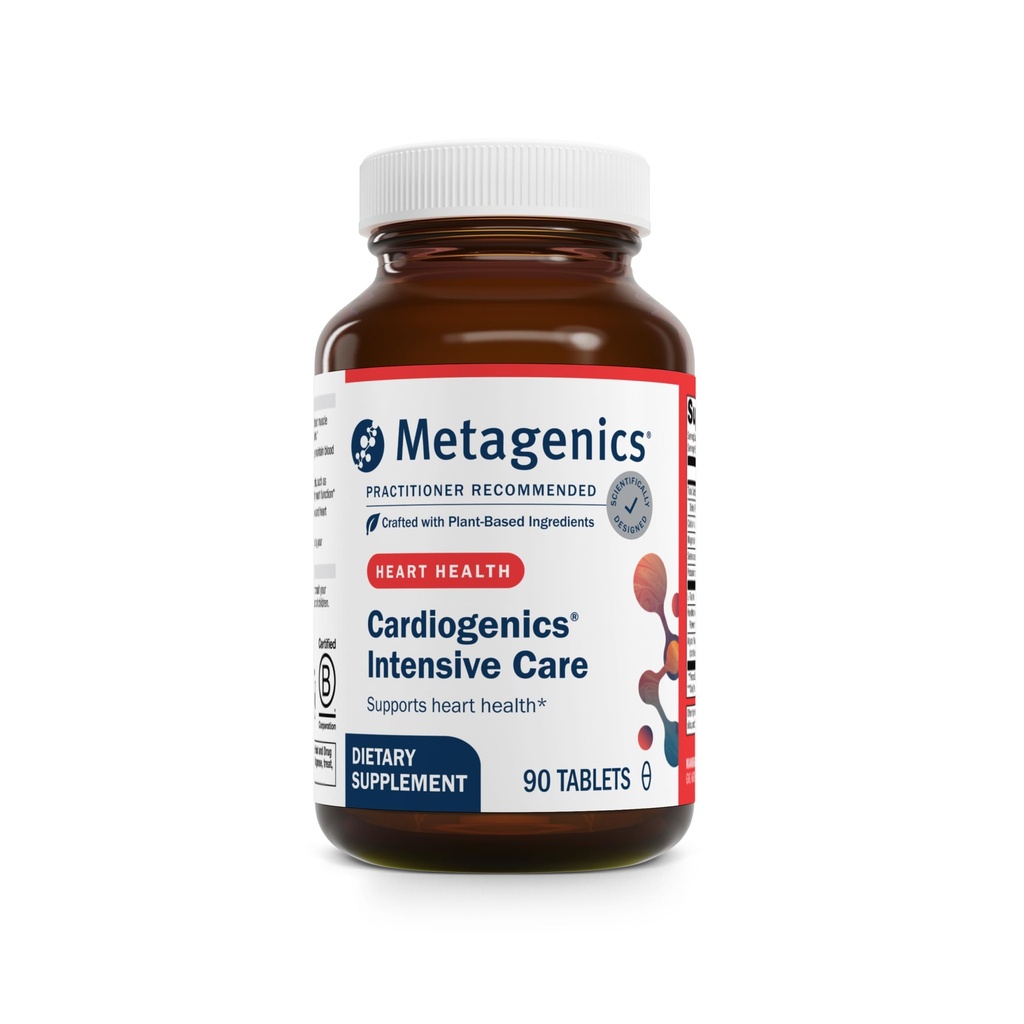 Metagenics Kardiogenics Intensive Care - Heart Health Supplement - med Magnesium, Calcium, Selenium & Aminosyrer - Inkluderer Arjuna Bark & Hawthorn Leaf - 90 tabletter