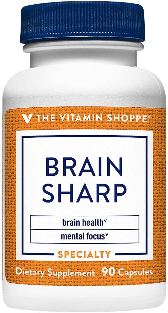 Vitamin Shoppe Brain Sharp med Acetyl- L- Carnitin, Phosphatidylserin & B Vitaminer til hukommelse, fokus, energiproduktion (90 kapsler)