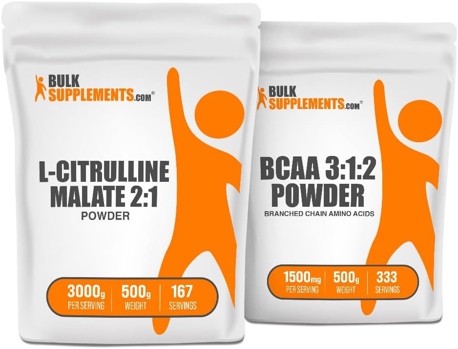 BulkSupplements Citrulline Malat 2: 1 500g + BCAA 3: 1: 2 500g Bundle