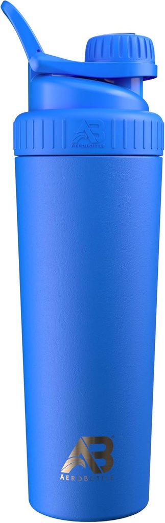 AeroBottle Cryo Shaker Cup, Isoleret rustfrit stål vandflaske og Protein Shaker, blander protein og prætræning med turbulent blanding teknologi, ingen blending Ball eller Wisk, 26oz, Artic Sea Blue