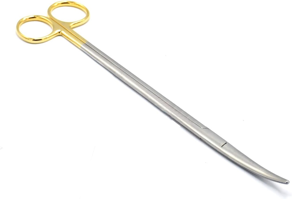 Metzenbaum Saks med Wolfram Carbide indsatse og guld ringe rustfrit stål 12 "I buet