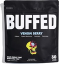 Energy Powder Stick Packs, Drink Mix Mex124; Ren, sund Boost Packets Mex124; 150mg Koffein + Hydration Mex124; Nootropics, Organic Mushrooms, B- Vitaminer, Elektrolytes Mex124; 30 Package-Venom Berry