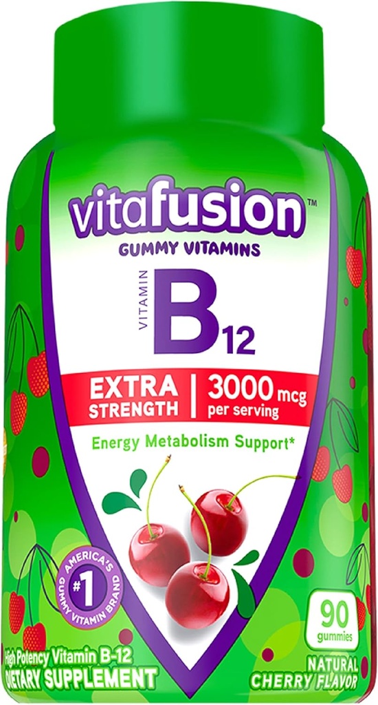 Viafusion Elderberry Gummy Vitamin 90ct Vitamin B12 Gummy Vitamin Energy Metabolisme Nervesystemet Support 90ct