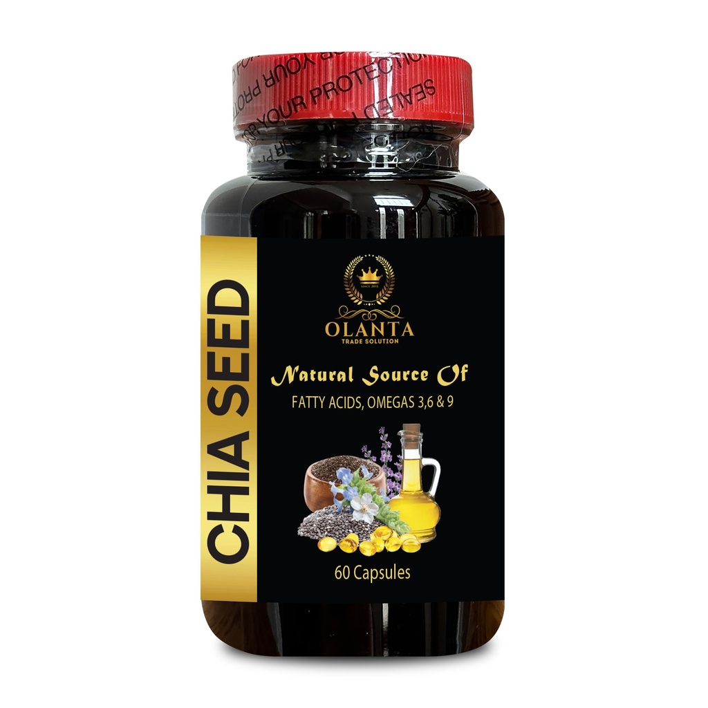 CHIA Seed Supplement - High Fiber and Protein with Omega-3 Supplement, chia Seed Vitamin, Vegan Chia Seed Oil, chia Seed Oil softgel - 1 flaske