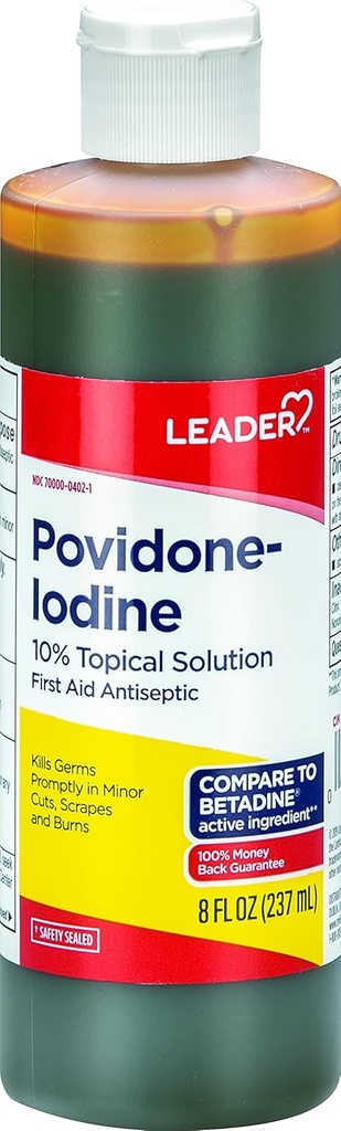 Lederen Povidon Jod 10% Prep Solution USP, Førstehjælp Antiseptisk Sårrensere, Sårvask, Antiseptisk Sæbe (8 Fl Oz, pakke med 1)