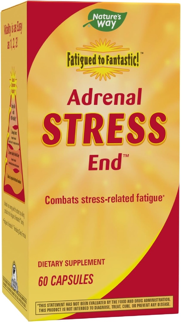 Naturens vej Fatigued til Fantastisk! Adrenal Stress End, Stressrelateret Træthed Support *, 60 Greve