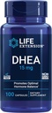 Life extension DHEA 15 mg - Hormonbalance supplement, hukommelse, muskelmasse og knogletæthed støtte, sund sexdrev, glutenfri, ikke-GMO, 100 kapsler