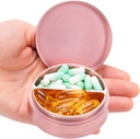Metal Pill Case 2 Segment - Vandtæt Pill Box for daglige rejser, Pocket Purse Pill Container Holder Compact Medicine Organizer for Vitaminer Fish Olies Medication