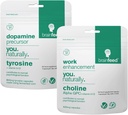 Hjerne Kosttilskud til Hukommelse og Fokus 124; 2-Month- Supply 124; 800mg L tyrosin Dopamin Kosttilskud + 500mg Alpha GPC Cholin