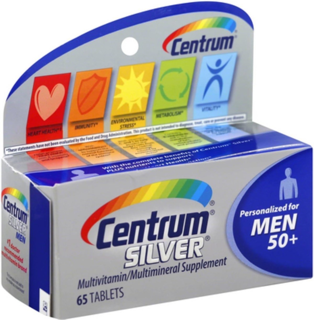 Centrum Sølv Mænd 50 + Multivitamin Tablets 65 ea