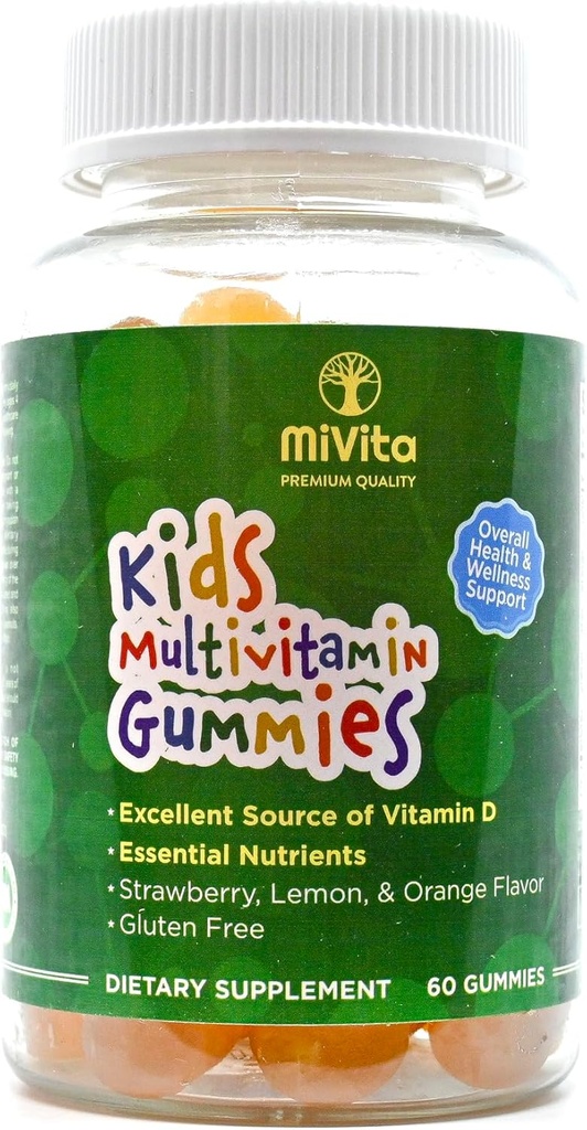 Organisk Childrens Mutlivitamin Gummies 60ct. Alle naturlige vegetariner Plante baseret Low Sugar Delicous Frugtsmag Gummies. Daglig All- Inclusive Multivitamin Gummy til børn og teenagere