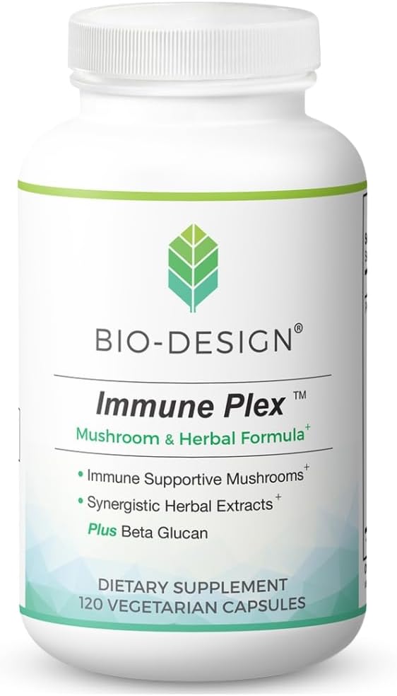 Immunplex Mushroom & Herbal Formel - Proprietary Blend med Beta Glucan, Reishi & Shiitake Mushrooms, & Milk Thistle Silymarin til daglig immunforsvar - 120 kapsler