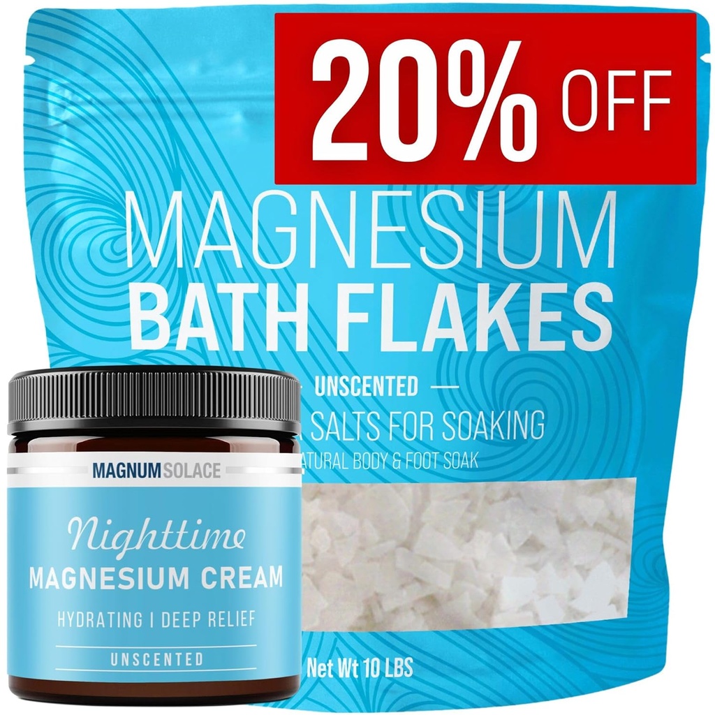 Magnesiumbad flakes og Magnesium Cream - Pure undufted