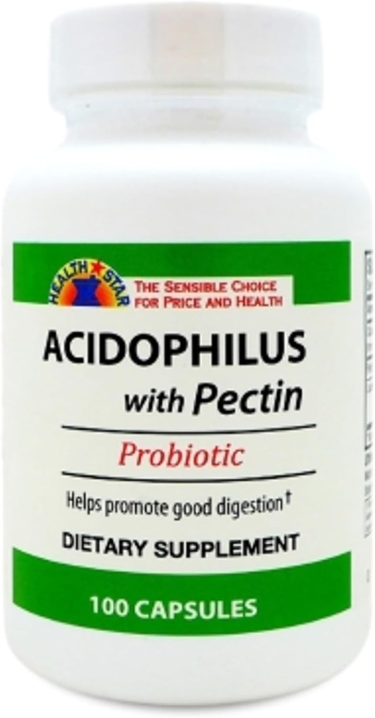 GeriCare Acidophilus med Pectin Probiotiske Kapsler, Optimerer Intestinal Flora, fordøjelsesbesvær Gut funktion, øger immunforsvar, og Styrker Bones, 100 Greve (pakke med 1)