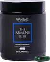 WelleCo The immunElixir, immunsupporttillæg med C-vitamin, zink, hyldebær, Astragalus & Reishi Mushroom, Plantbaseret daglig immunforsvar Booster for voksne, 60 kapsler