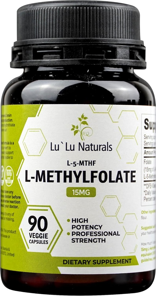 Lu 'Lu Naturals L- methylfolfolat 15mg Optimeret og aktiveret folinsyre. 90 Veggie Caps methylfolat, L- 5- mthf