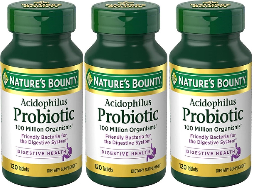 Nature 's Bounty Acidophilus Probiotic, 120 Count (pakke med 3)