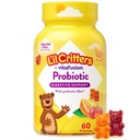 L 'il Critters Probiotiske Daglige Gummy supplement til børn, til fordøjelsesstøtte, Grape, Cherry og orange flavors, 60 Gummies