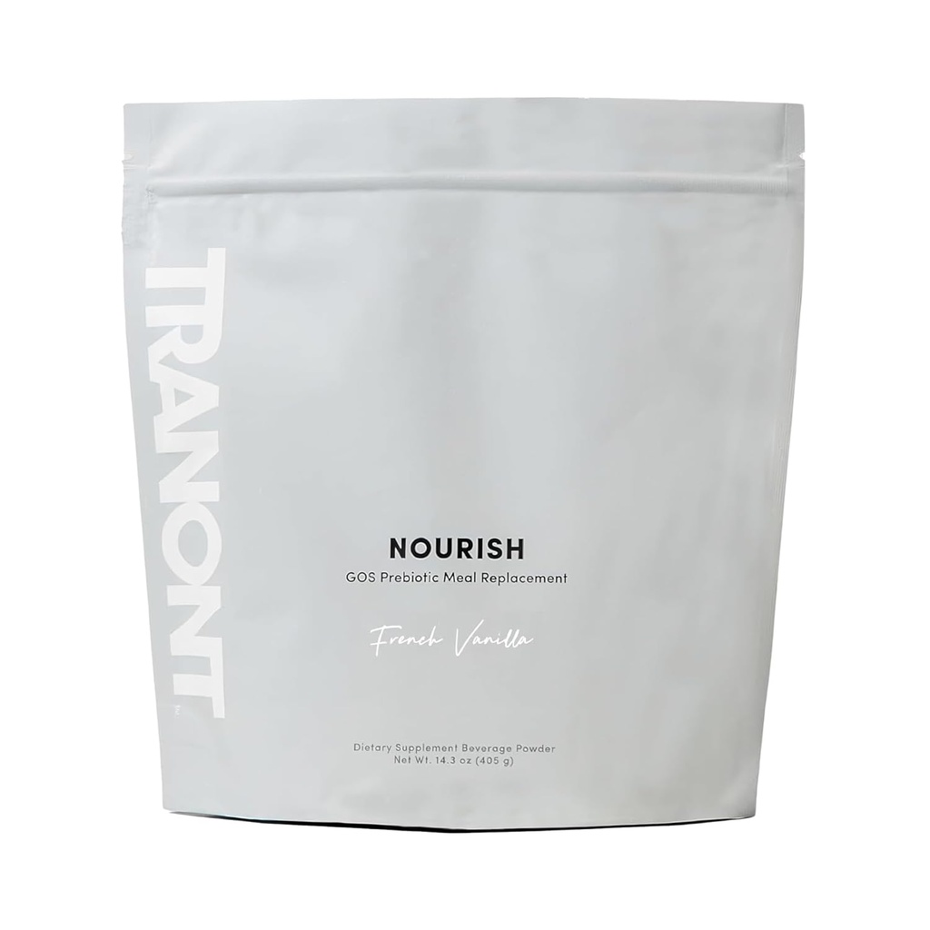 Tranont Nourish French Vanilla | 14.3oz | Superfood & Protein Powder Mix for Healthy Skin, Digestion, and Energy | Plant Based Meal Replacement Shake with Vitamins, Minerals, & Prebiotics