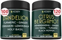 Bundle 6in1 Mælkebøtte tillæg & 6in1 Citrus Bergamot tillæg - Support Afslapning, hjerte, fordøjelse sundhed og immunforsvar