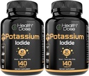 Health Dosis Kalium + Iodide (KI) Tablets - 130mg 140 Tablets - for Thyroid Support, Cellular Metabolisme & Electrolyte Balance - Non - GMO, Gluten- Free, GMP Certified, Pack of 2