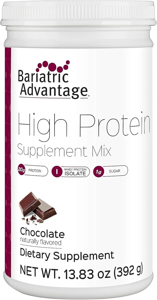 Bariatric Advantage High Protein Supplement Mix, 20 Bedste Whey Protein Isolere Lavsukker med 100 kalorier Per Servering - Chokolade, 14 Servere