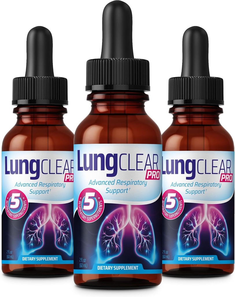 Lung Support Drops med Wild Mullein Leaf Extract til Lunger og Mucus Relief Support - 2 Fl oz - 3 flasker