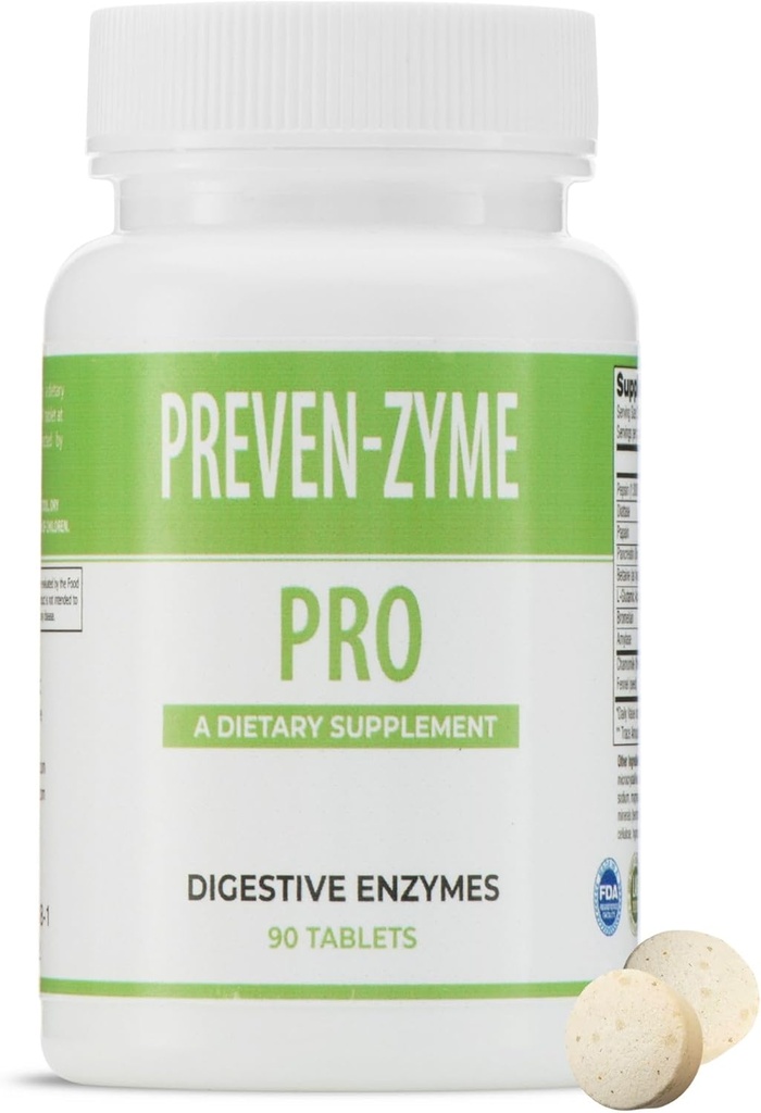 Prevenzyme Pro fordøjelsesenzymer supplement (90 Tabs) af Legere Pharmaceuticals for ES Global