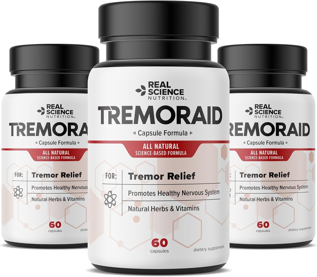 Væsentlige Tremor Relief kosttilskud (60 Caps) * (3 flasker)